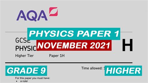 Physics Paper 1 WALKTHROUGH November 2021 GCSE YouTube