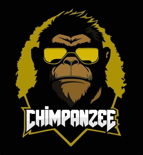 El logotipo del juego de chimpancés Vector Premium