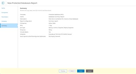 Creating Protected Databases Report Veeam Service Provider Console Guide