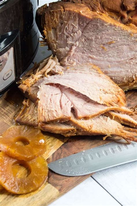 Slow Cooker Ham With Pineapple Glaze Dishing Delish