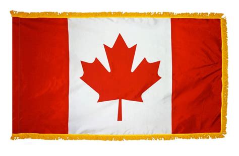 Buy Canada 3x5 Nylon Flag With Pole Hem And Gold Fringe Flagline