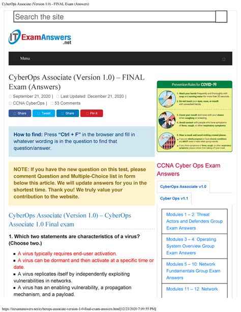 Cyber Ops Associate Version Final Exam Answers Studocu