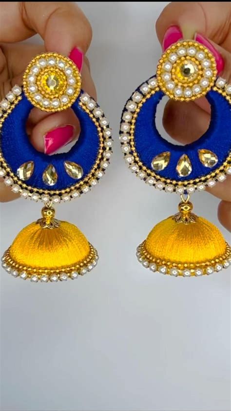 How To Make Silk Thread Jhumkas Silk Thread Earrings Silk Thread