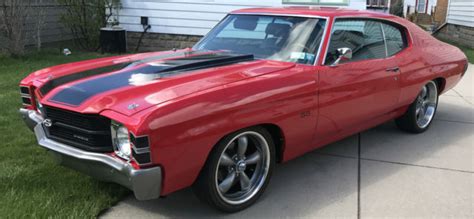 Seller of Classic Cars - 1971 Chevrolet Chevelle (Rally Red With Black Racing Stripes/Black)