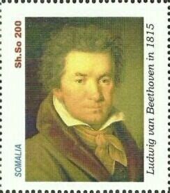 Stamp Ludwig Van Beethoven In Somalia Illegal Stamps Famous