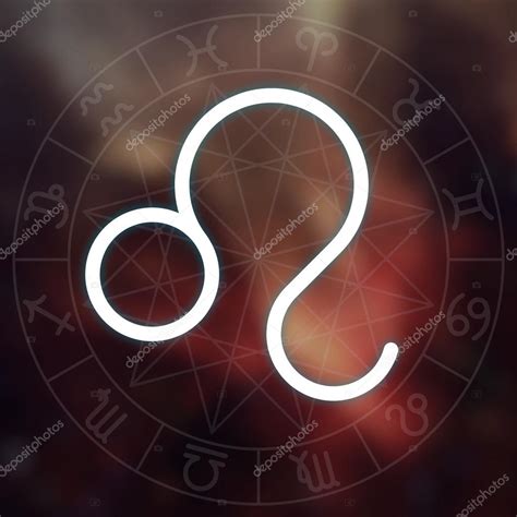 Signo Del Zodíaco Leo Blanco Delgada Línea Simple Símbolo