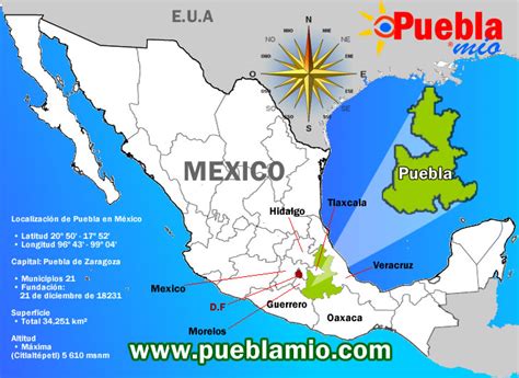 Mapa De Puebla Explorando Mexico