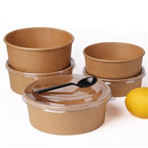 1300ml Bowl Kraft Con Tapa Mundo Envases