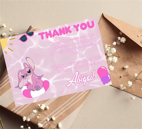 Stitch Angel Pool Party Birthday Invitation Stitch And Etsy