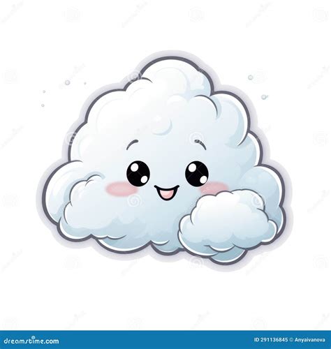 A Cartoon Cloud with a Happy Face. Stock Illustration - Illustration of weather, icon: 291136845