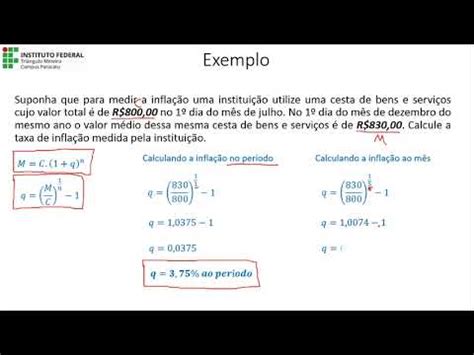 Matemática Financeira Inflação YouTube