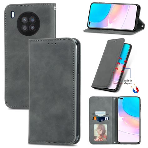 For Huawei Nova 8i Retro Skin Feel Magnetic Horizontal Flip Leather Case With Holder And Card