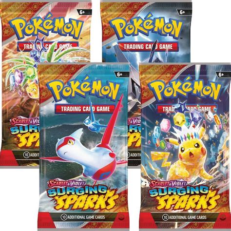 Surging Sparks Booster Pack Art Bundle Set Of 4 SV08 Surging