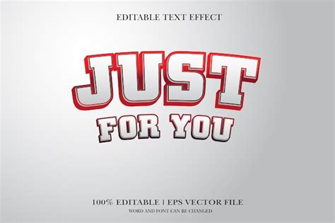 Premium Vector Just For You 3d Text Effect Styles Mockup Concept