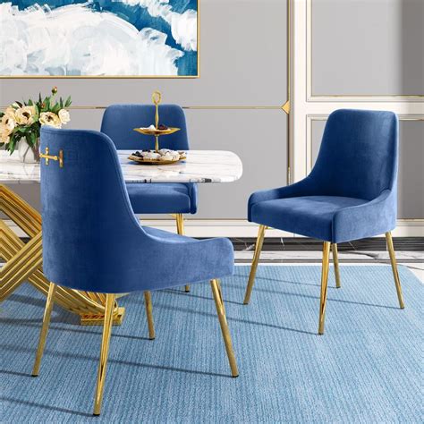 Odette Modern Velvet Dining Chairs With Gold Legs Set Of 2 Hernest