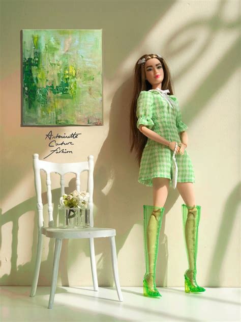 Fashion Dolls Couture Unlimited Green Checkered Mini Dress Bmr