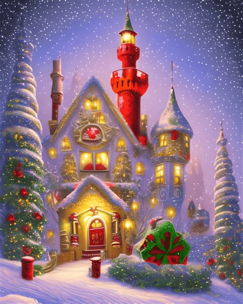 Christmas Castle On A Hill · Creative Fabrica