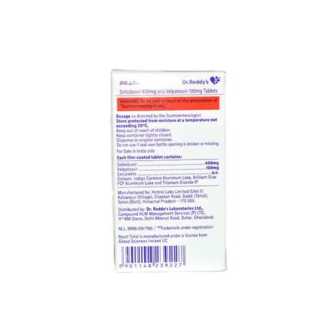 Resof Total 400mg 100mg Tablet Onco Healthmart