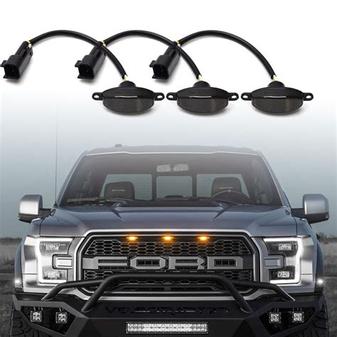 Smoked Len Ford Raptor Grill Lights Fits F150 F250 F350 2004 2019