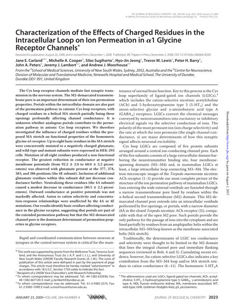 Pdf Characterization Of The Effects Of Charged Residues In The