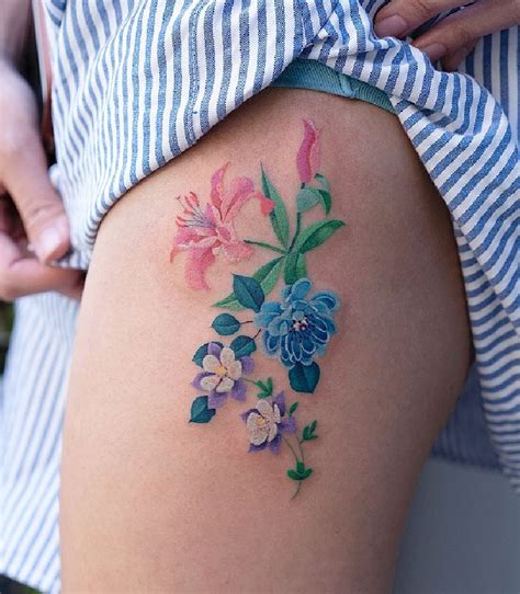 Colorful Small Flowers Tattoo Inkstylemag Beautiful Tattoos For