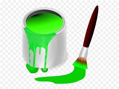 Green Paint Brush And Can Clip Art Vector Color Bucket Green Png