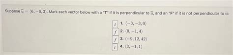 Solved Suppose uˉ 6 6 3 Mark each vector below with a Chegg