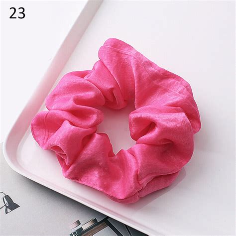 Silky Satin Hair Scrunchies Elastic Solid Color Hair Tie Rope Hair Ring