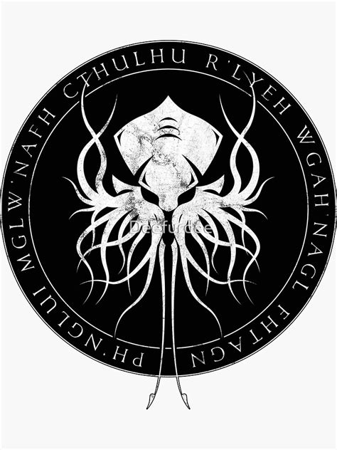 Cthulhu Sigil Sticker By Deefurdee Redbubble