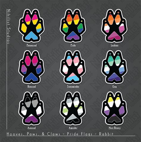 Hooves Paws And Claws Rabbit Pride Flags Water Proof Etsy