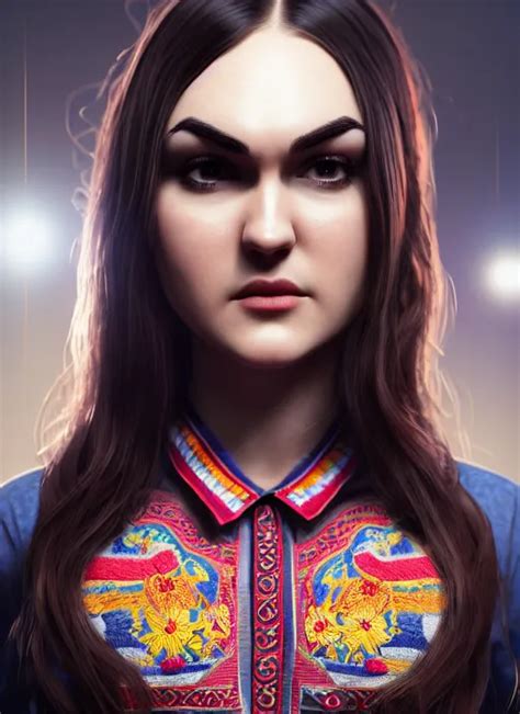 Sasha Grey Ukrainian National Clothes Embroidered Stable Diffusion