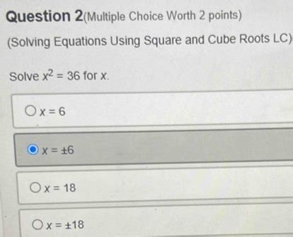 Solved Question 2 Multiple Choice Worth 2 Points Solving Equations