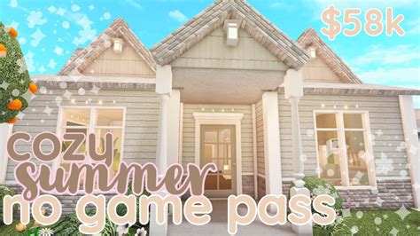 No Game Pass Cozy Summer Home Bloxburg Build Youtube