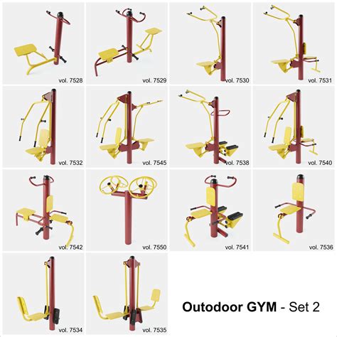 Outdoor Gym Set 002 3d Model Cgtrader