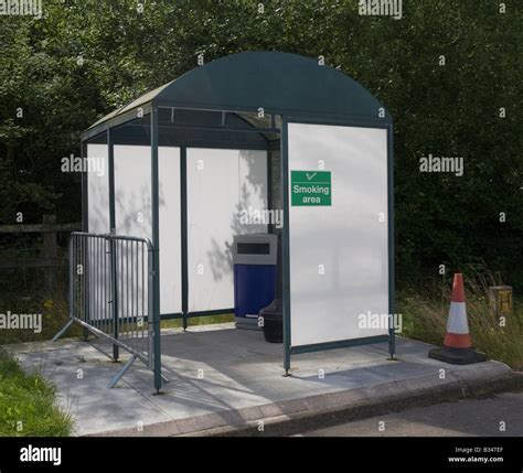 Outside Covered Smoking Area Stock Photo Alamy