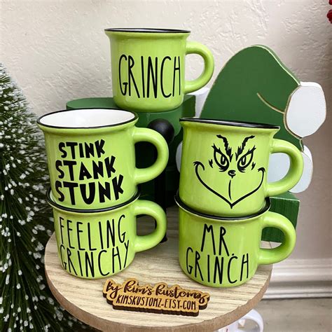 Mini Grinch Mugs 24oz Mr Grinch Christmas Mugs Etsy