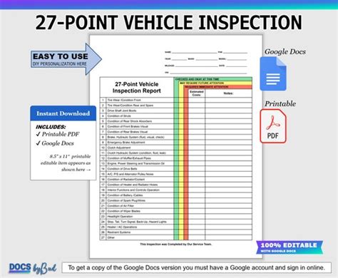 Nissan Multi Point Inspection Form Vehicle Inspection 57 OFF