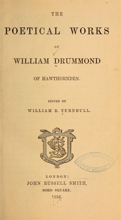 The Poetical Works Of William Drummond Of Hawthornden Library Of