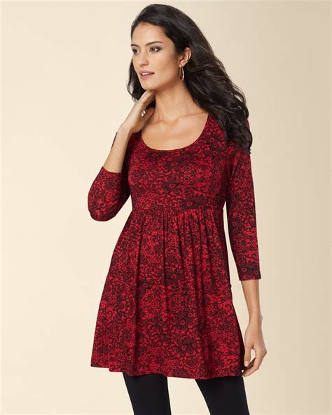 Empire Waist Tunic Opulent Lace Ruby Soma