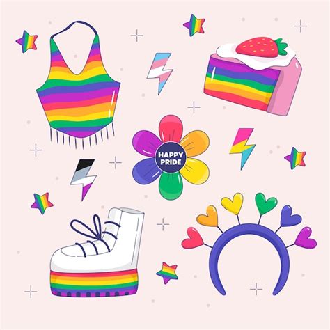 Free Vector Flat Lgbt Pride Month Elements Collection