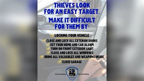 Upstate Police Department Shares Tips To Prevent Car Break Ins During