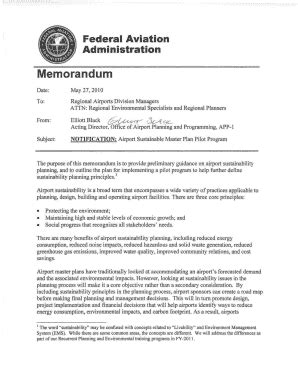 Fillable Online Faa Faa Airport Sustainable Master Plan Pilot Form Fax