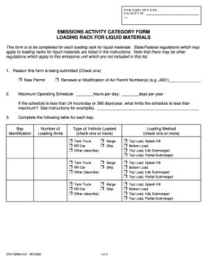 Fillable Online Epa Ohio Emissions Activity Category Form Loading Rack