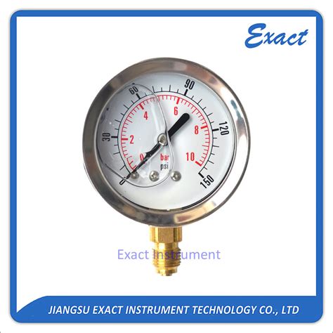 Liquid Filled Manometer Bourdon Tube Pressure Gauge Stainless Steel