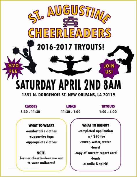 Cheer Tryout Flyer Template Free Create Free Cheerleading Flyers