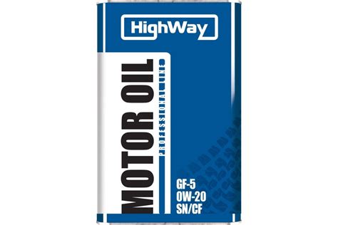 Моторное масло HighWay SN/CF, 0W20, синтетическое, 4 л 10032 - выгодная ...