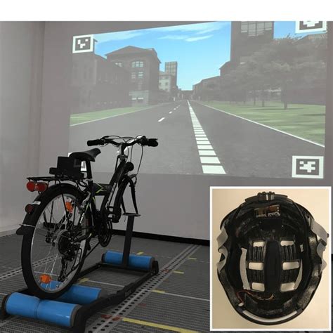 Bicycle simulator: (a) handlebar with visual and tactile feedback (b ...