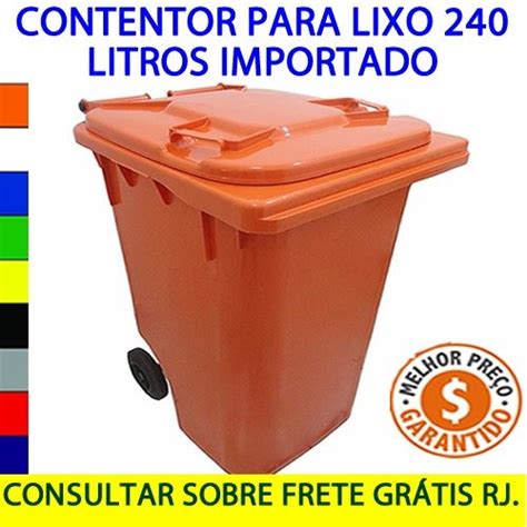 Lixeira Cont Iner Litros Contentor De Lixo Cores Rj R