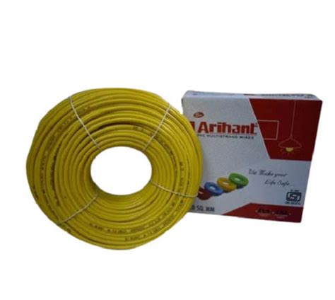 Yellow 10 Sqmm 220 Voltage Poly Vinyl Chloride Insulated Multi Strand