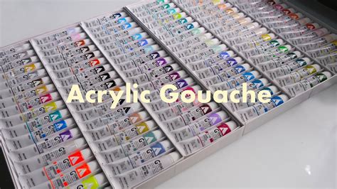 Holbein Acrylic Gouache 102 Colors Set Unboxing Swatching YouTube